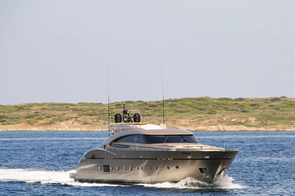 AB Yachts 116, aft deck — Mallorca Yachst Hire, Mallorca. Open-water speed from Portals to Cap de Formentor