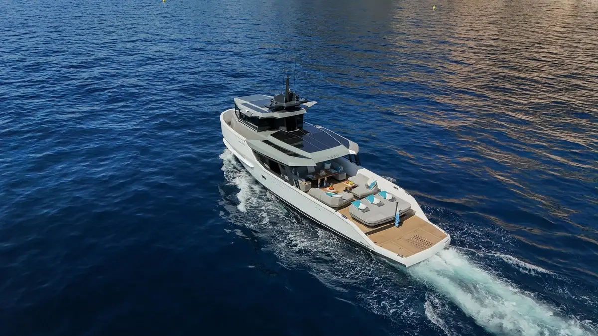 Arcadia Sherpa 60, aft deck — Mallorca Yachst Hire, Mallorca. Open decks and calm coves along the east coast