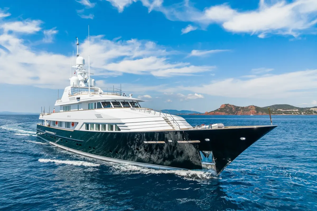 Emerald, exterior — Mallorca Yachst Hire, Mallorca. Fifty metres of deck above Formentor's cliffs
