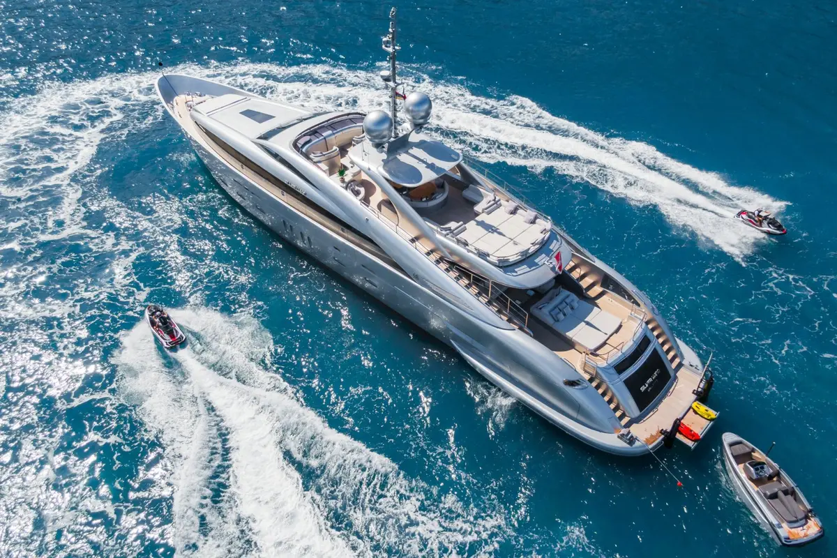 Silver Wind, aft deck — Mallorca Yachst Hire, Mallorca. Forty-four metres of calm cruising past Formentor's cliffs