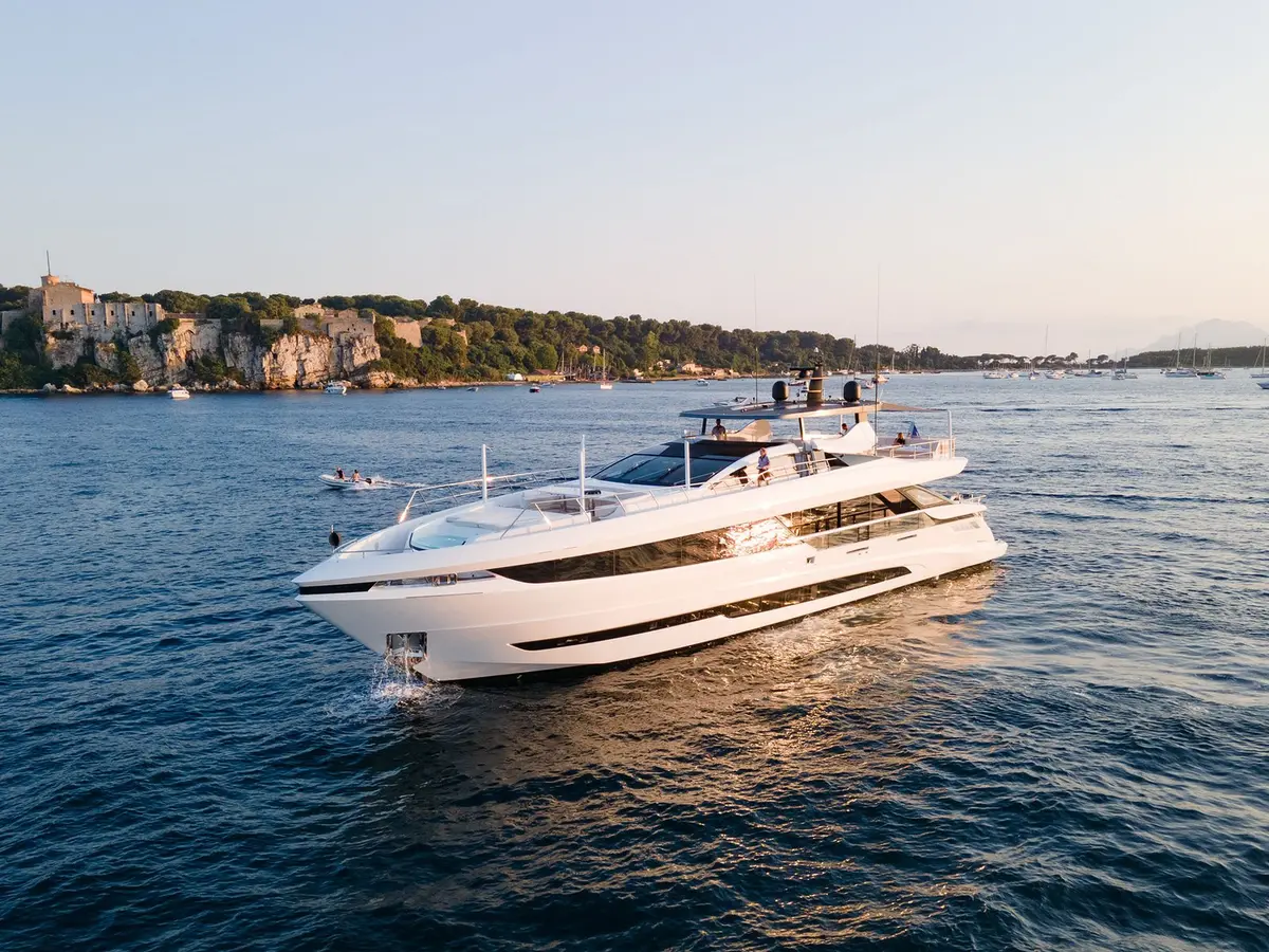 Mangusta 33, main deck — Mallorca Yachst Hire, Mallorca. Sunset speed runs along the Tramuntana coastline