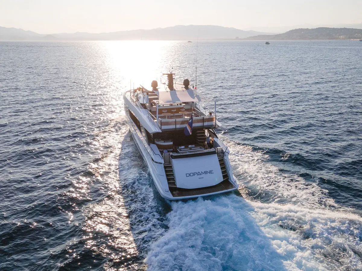 Mangusta 33, master cabin — Mallorca Yachst Hire, Mallorca. Sunset speed runs along the Tramuntana coastline