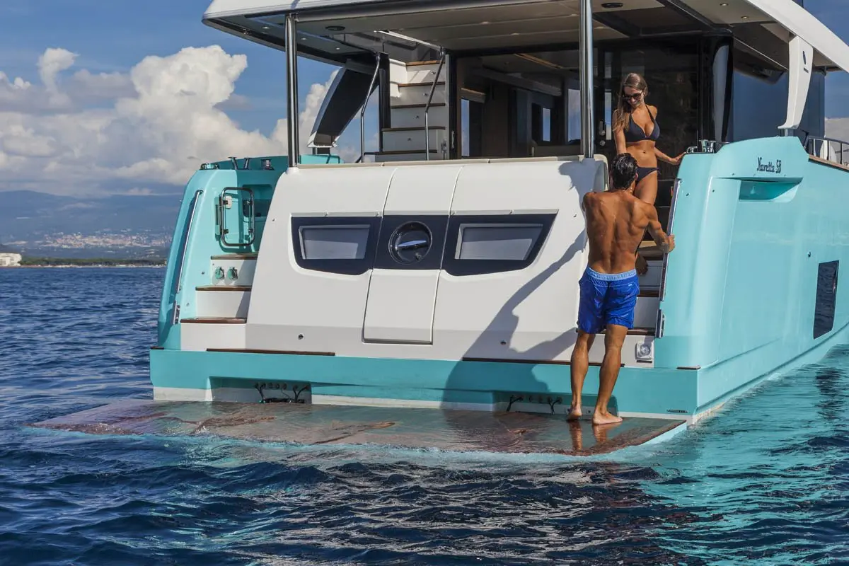 Navetta 58, master cabin — Mallorca Yachst Hire, Mallorca. Steady-hulled mornings along Mallorca's east coast calas