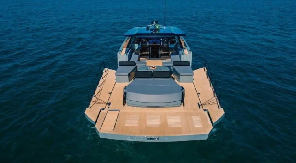 Okean 55, aft deck — Mallorca Yachst Hire, Mallorca. Afternoon runs to Illetes, sixteen metres of calm
