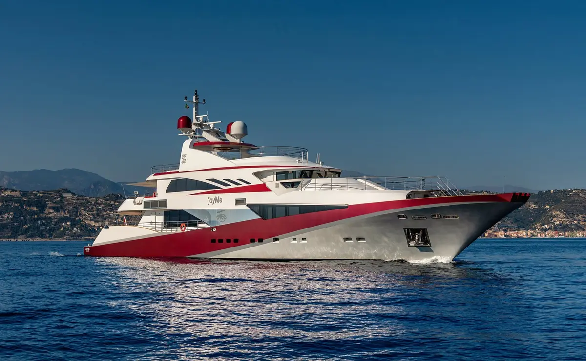 Philip Zepter 50m, main deck — Mallorca Yachst Hire, Mallorca. Fifty metres of calm beneath Tramuntana's cliffs at sunset