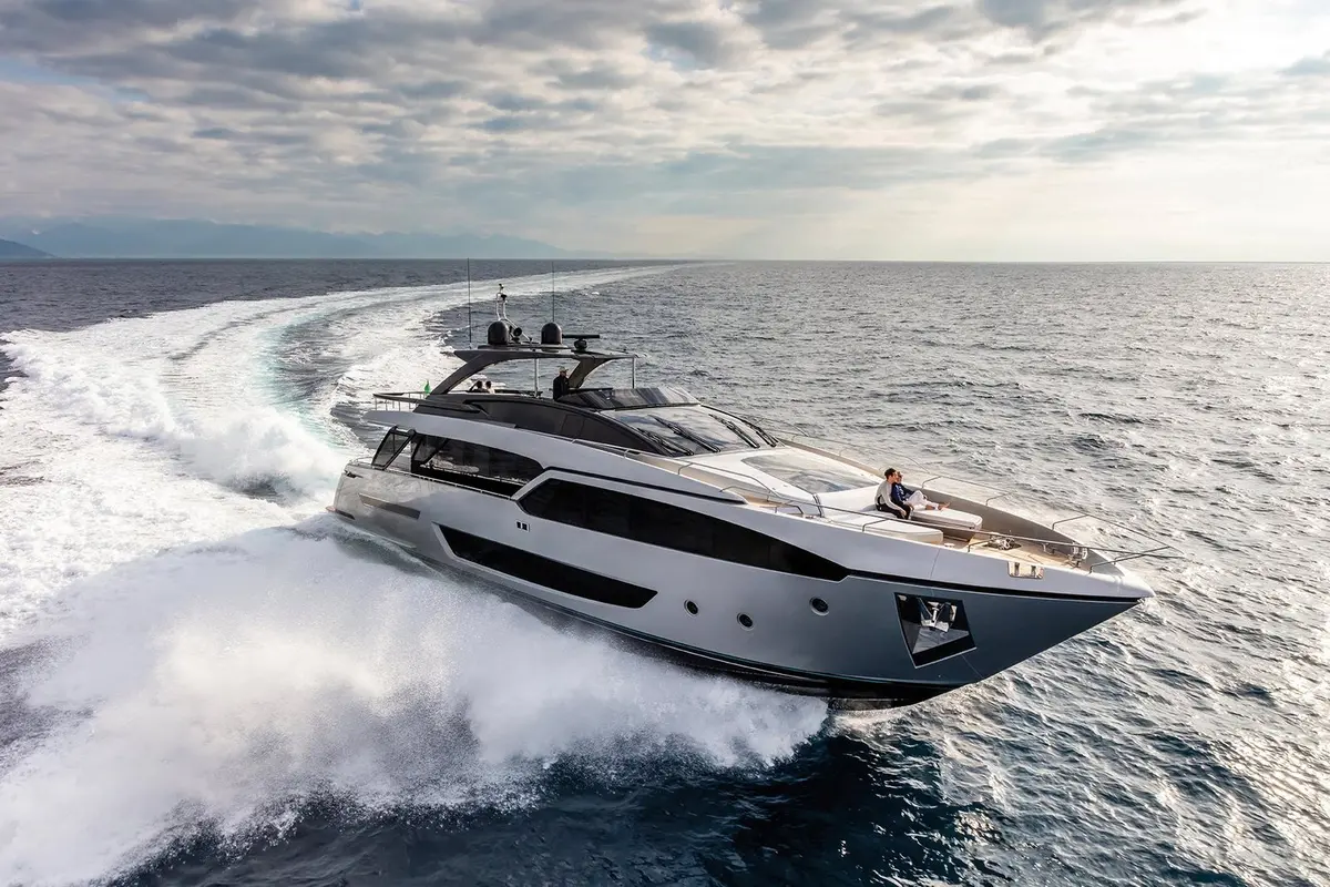 Riva 90, exterior — Mallorca Yachst Hire, Mallorca. Sleek Italian lines for sunset runs to Illetes