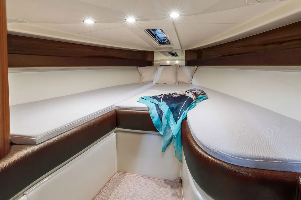 Riva Aquariva, aft deck — Mallorca Yachst Hire, Mallorca. Sleek day cruising to Illetes before sunset