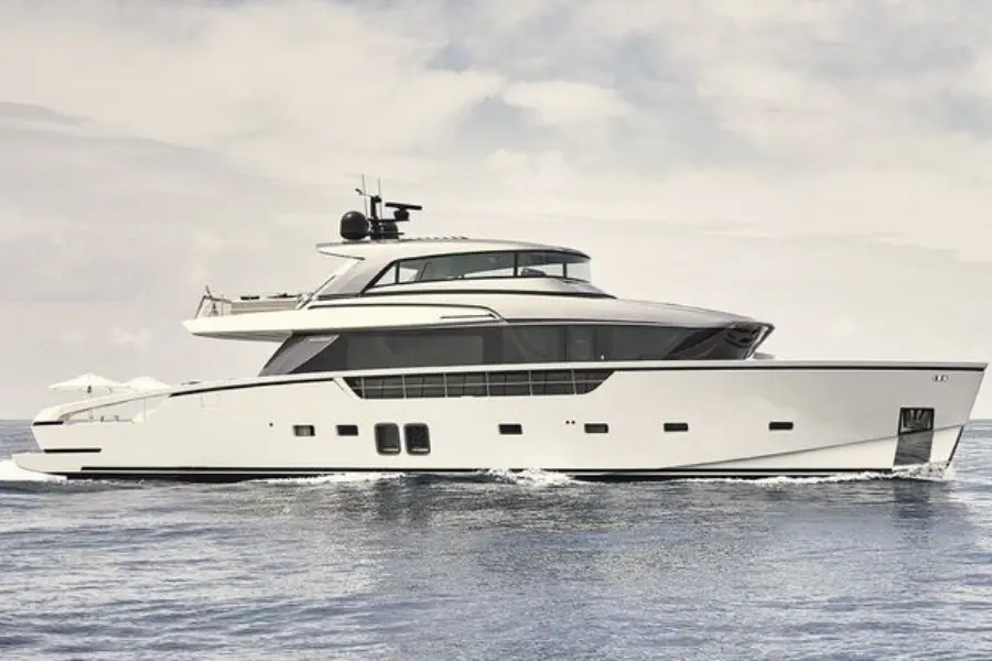 Sanlorenzo 112, exterior — Mallorca Yachst Hire, Mallorca. Formentor cliffs at sunrise, thirty-four metres of ease