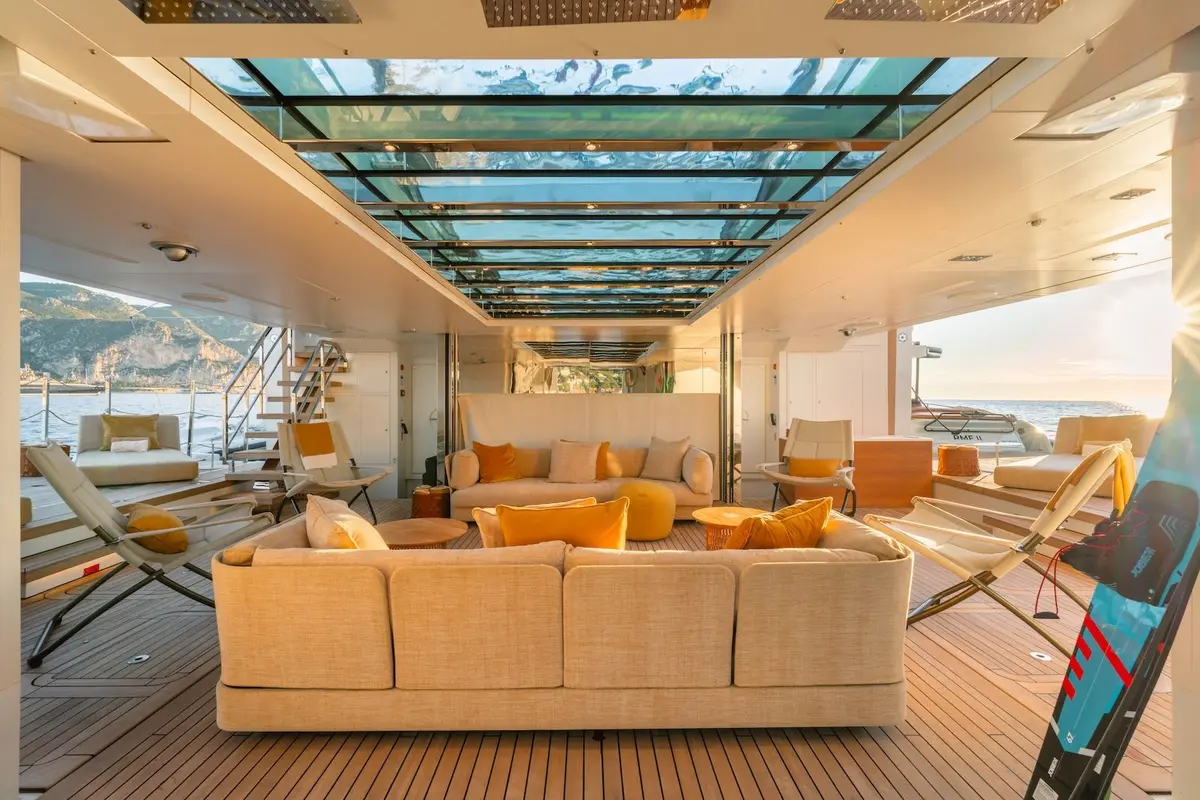 RMF, flybridge — Mallorca Yachst Hire, Mallorca. Fifty-two metres of calm off Formentor's cliffs